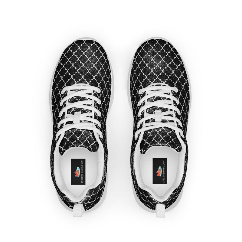 Black Diamond Lattice Athletic #209 - Back View | HA!LO Canvas Sneakers
