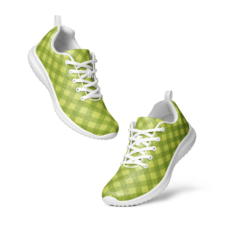 Lime Gingham Athletic #213 - Top Down View | HA!LO Canvas Sneakers