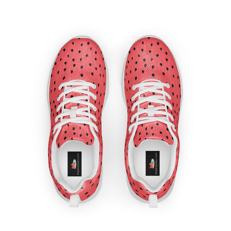 Coral Dot Pattern Athletic #220 - Back View | HA!LO Canvas Sneakers
