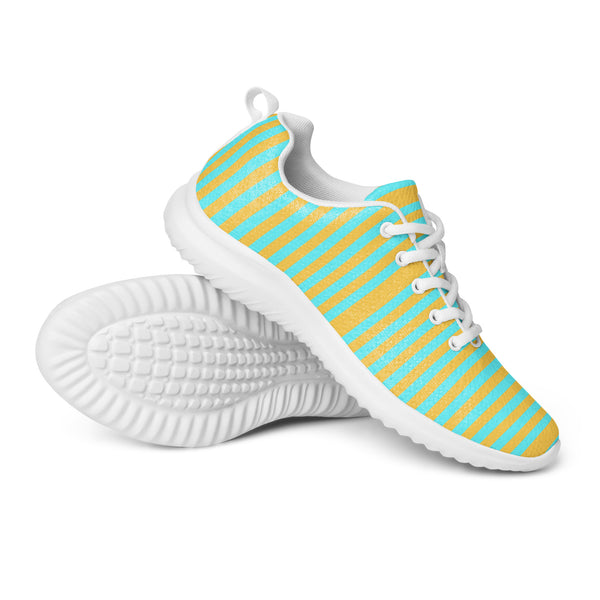 HA!LO Mint Yellow Stripe — Women's Canvas Athletic Sneaker
