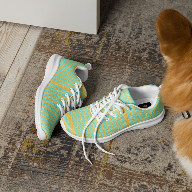Mint Yellow Stripe Athletic #226 - Opposite Side | HA!LO Canvas Sneakers