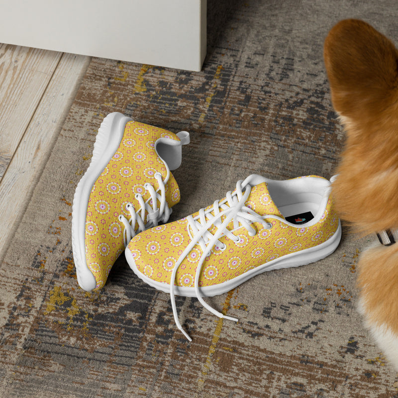 Yellow Circle Athletic #232 - Opposite Side | HA!LO Canvas Sneakers
