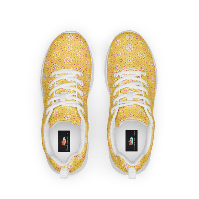 Yellow Circle Athletic #232 - Back View | HA!LO Canvas Sneakers