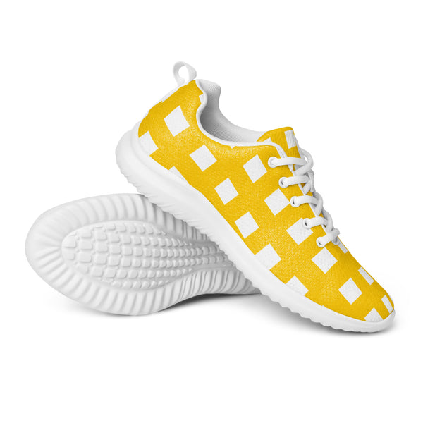 HA!LO Yellow Gingham — Women's Canvas Athletic Sneaker