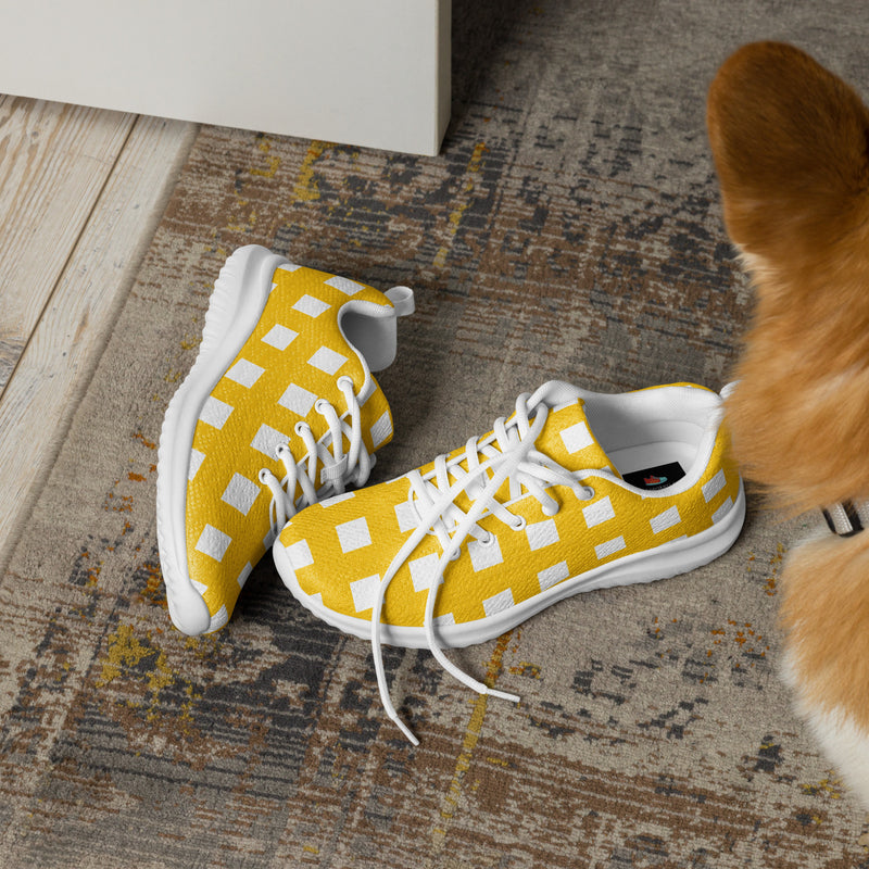 Yellow Gingham Athletic #234 - Opposite Side | HA!LO Canvas Sneakers