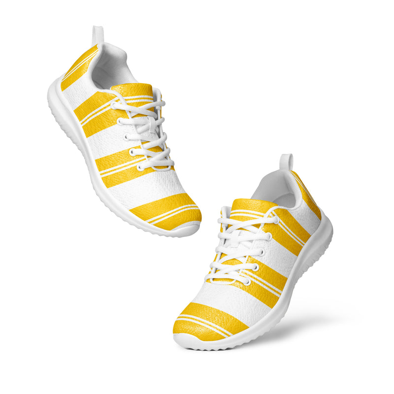 Yellow Wide Stripe Athletic #236 - Top Down View | HA!LO Canvas Sneakers