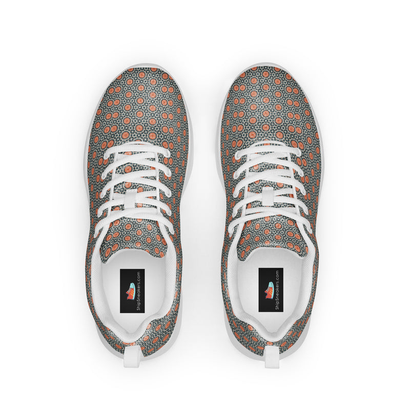 Tan Blue Dot Athletic #244 - Back View | HA!LO Canvas Sneakers