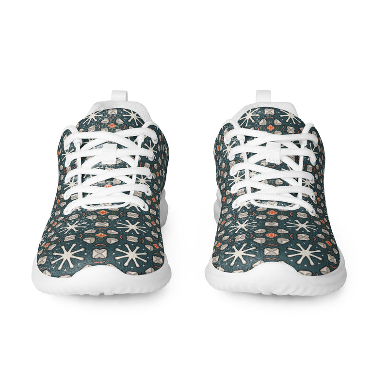 Teal Star Pattern Athletic #245 - Front View | HA!LO Canvas Sneakers