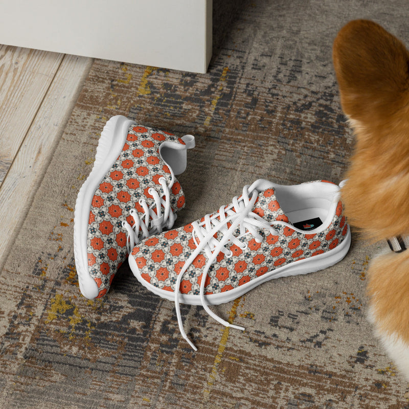 Orange Teal Dot Athletic #246 - Opposite Side | HA!LO Canvas Sneakers
