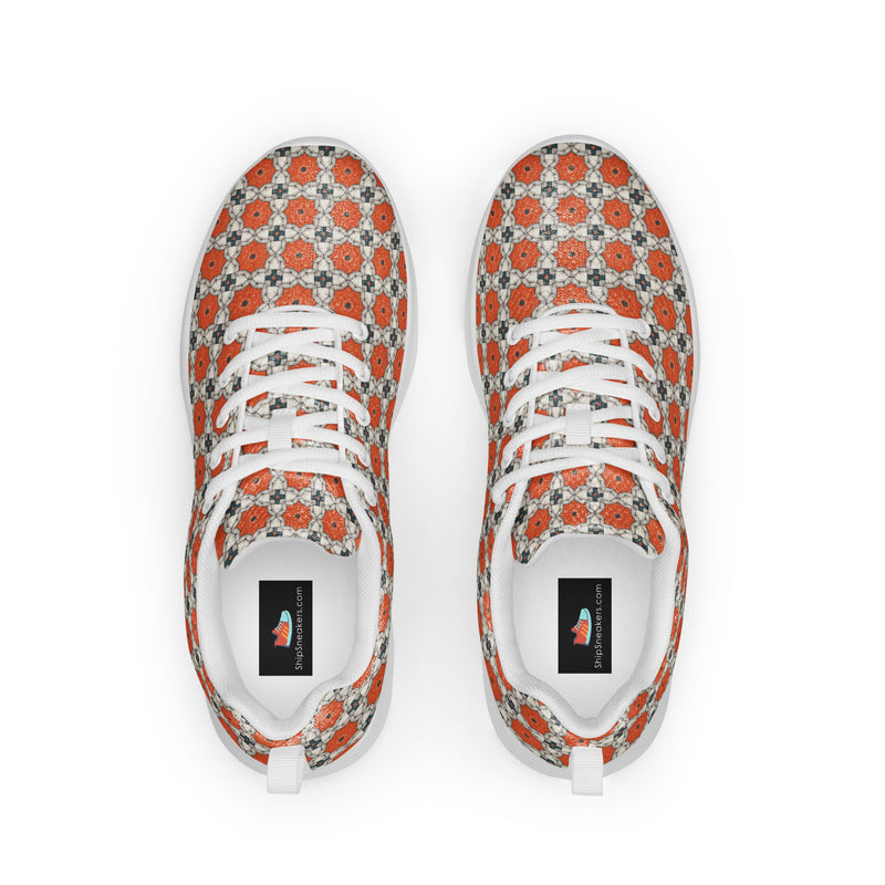 Orange Teal Dot Athletic #246 - Back View | HA!LO Canvas Sneakers