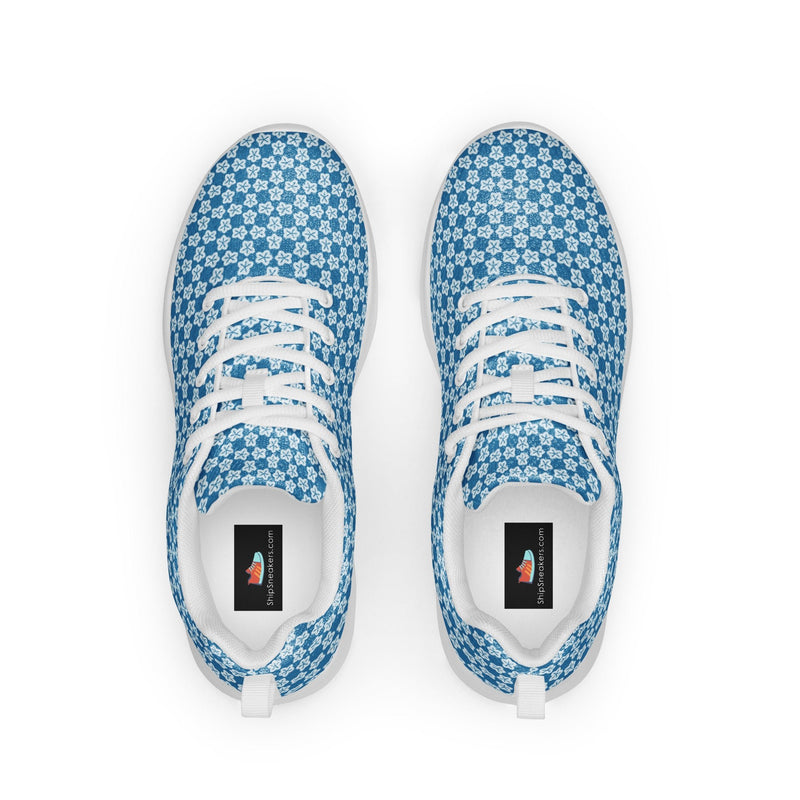 Light Blue Floral Athletic #252 - Back View | HA!LO Canvas Sneakers