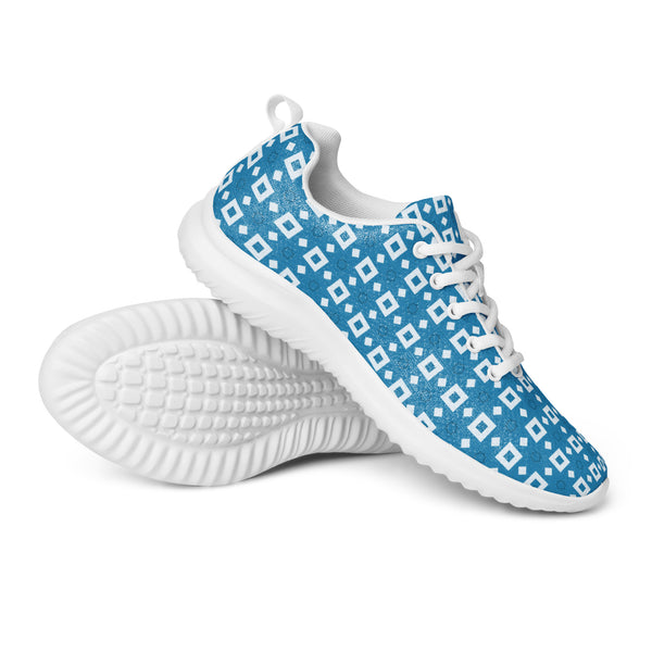 HA!LO Blue Flower Tile — Women's Canvas Athletic Sneaker