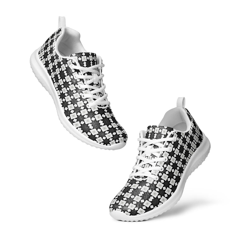 Black Houndstooth Athletic #260 - Top Down View | HA!LO Canvas Sneakers