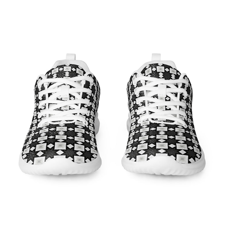 Black Houndstooth Athletic #260 - Front View | HA!LO Canvas Sneakers