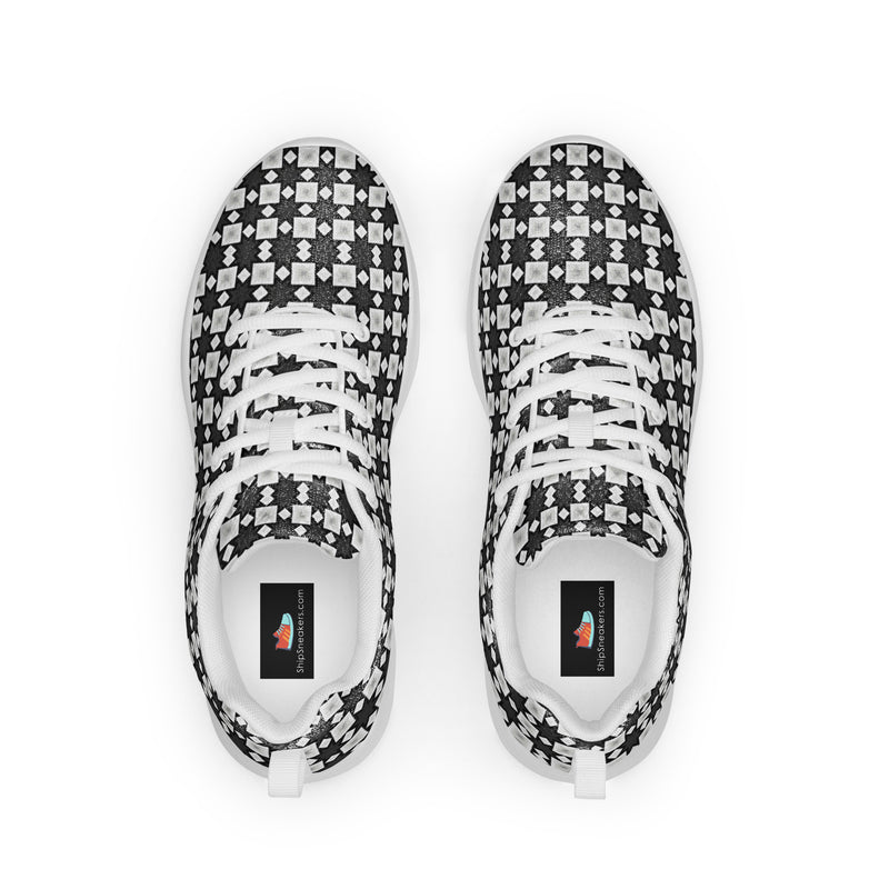 Black Houndstooth Athletic #260 - Back View | HA!LO Canvas Sneakers