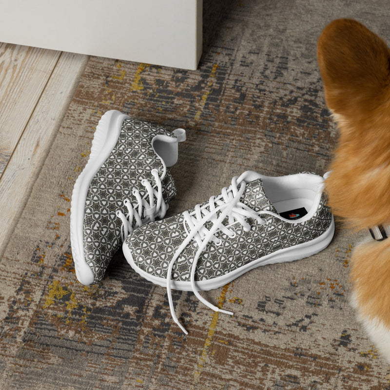 Olive Geometric Athletic #261 - Opposite Side | HA!LO Canvas Sneakers