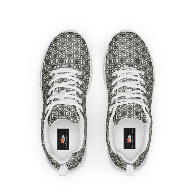 Olive Geometric Athletic #261 - Back View | HA!LO Canvas Sneakers