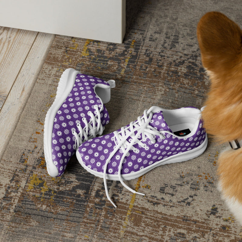 Violet Polka Dot Athletic #267 - Opposite Side | HA!LO Canvas Sneakers