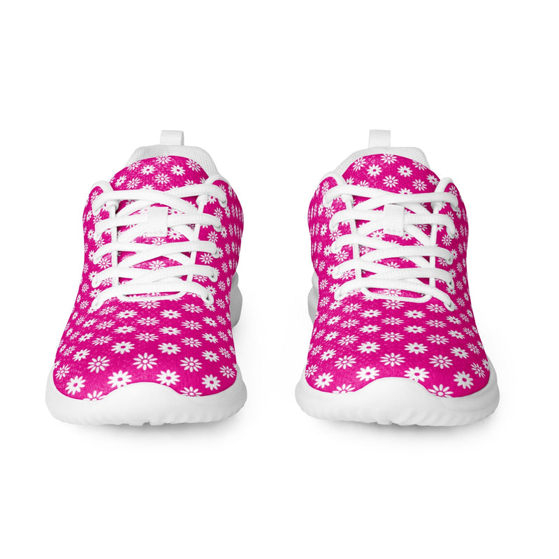 Hot Pink Polka Dot Athletic #271 - Back View | HA!LO Canvas Sneakers