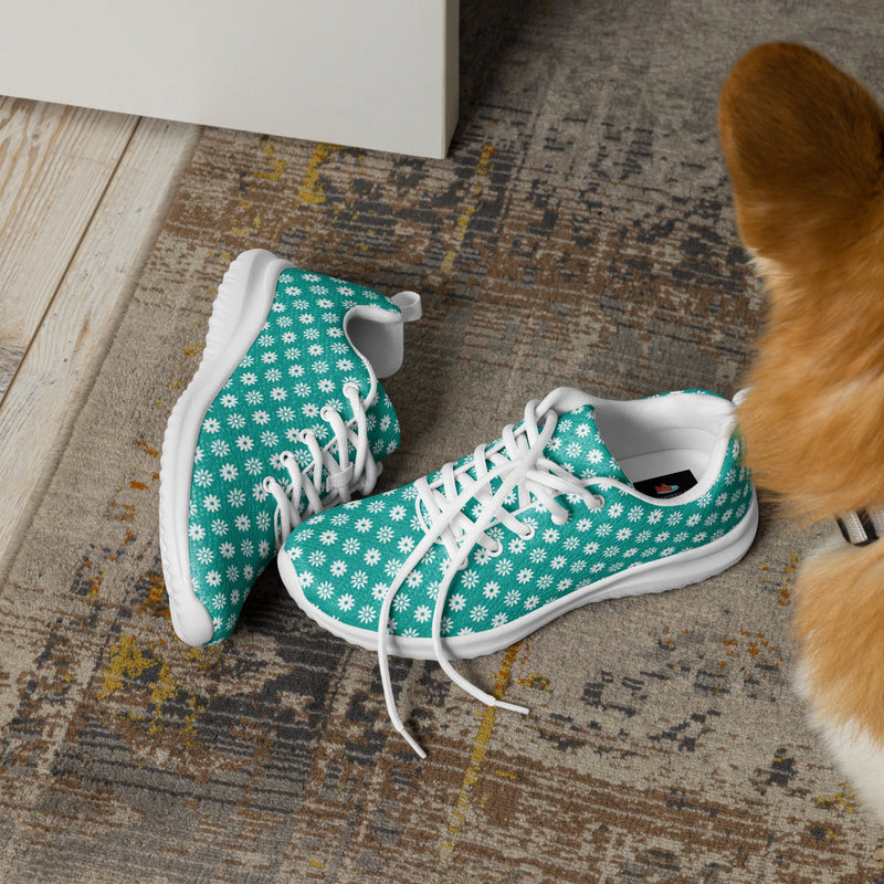 Teal Polka Dot Athletic #273 - Opposite Side | HA!LO Canvas Sneakers