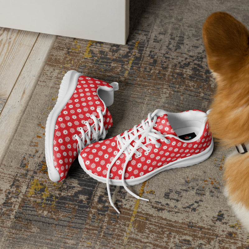 Red Polka Dot Athletic #278 - Opposite Side | HA!LO Canvas Sneakers