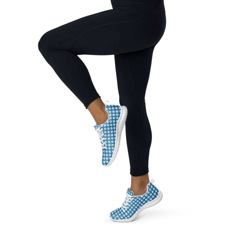Sky Blue Polka Athletic #250 - Front View | HA!LO Canvas Sneakers