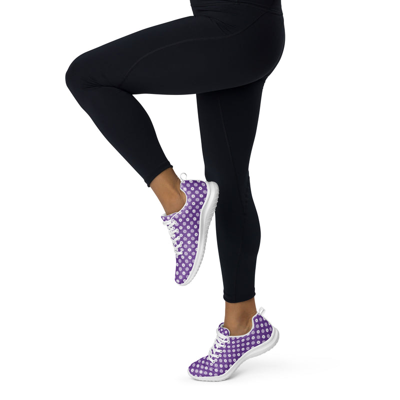 Violet Polka Dot Athletic #267 - Front View | HA!LO Canvas Sneakers