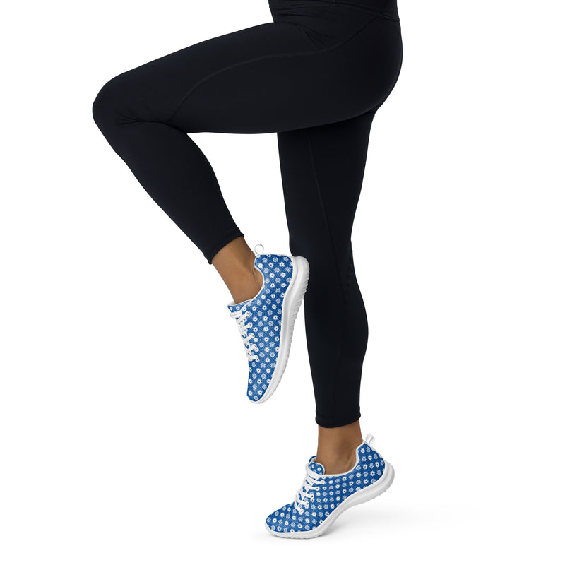 Blue Polka Dot Athletic #269 - Front View | HA!LO Canvas Sneakers