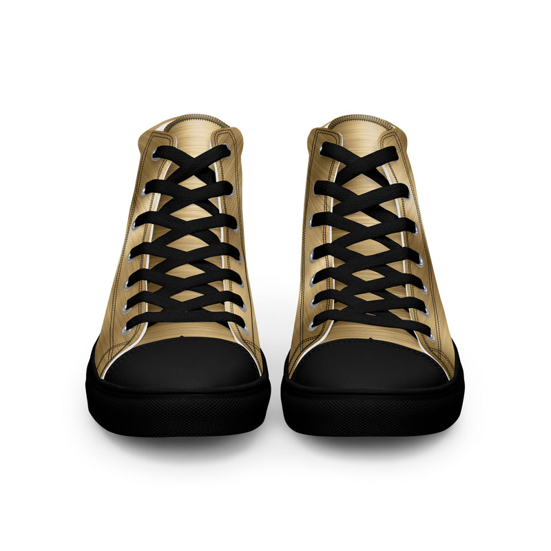 Gold Metallic Solid High Top #326 - Sole Detail | HA!LO Canvas Sneakers