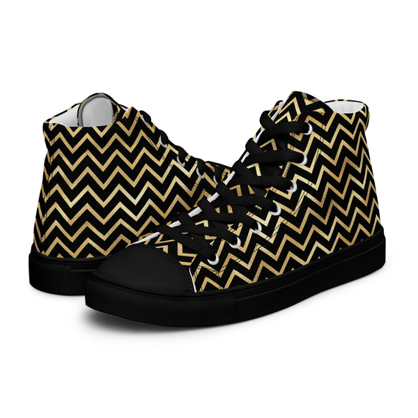 HA!LO Gold Chevron #319 — Women’s Canvas High Top