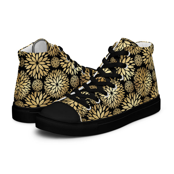 HA!LO Gold Firework Burst #320 — Women’s Canvas High Top