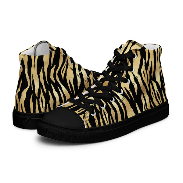HA!LO Gold Tiger Stripe #321 — Women’s Canvas High Top