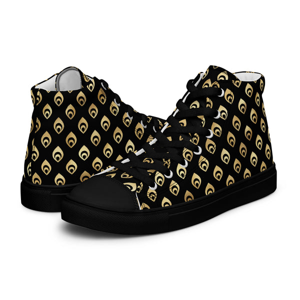 HA!LO Gold Fleur De Lis #323 — Women’s Canvas High Top