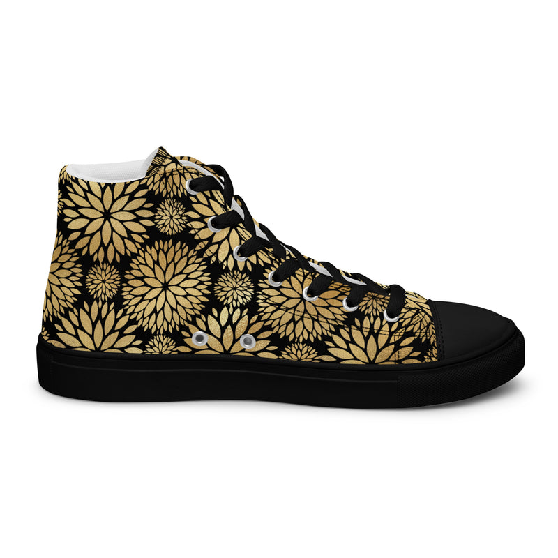 Gold Firework Burst High Top #330 - Sole Detail | HA!LO Canvas Sneakers