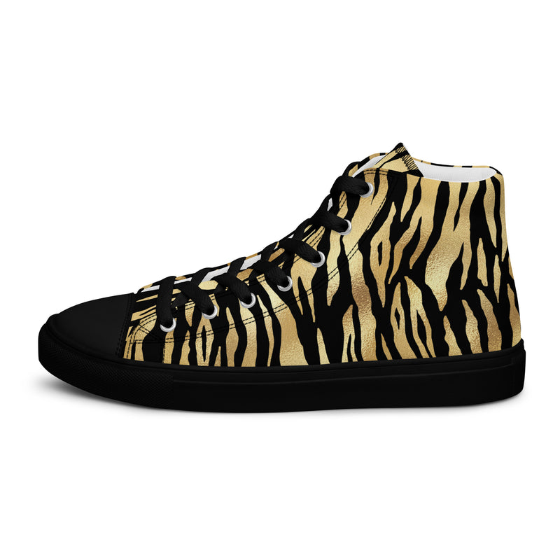 Gold Tiger Stripe High Top #331 - Sole Detail | HA!LO Canvas Sneakers