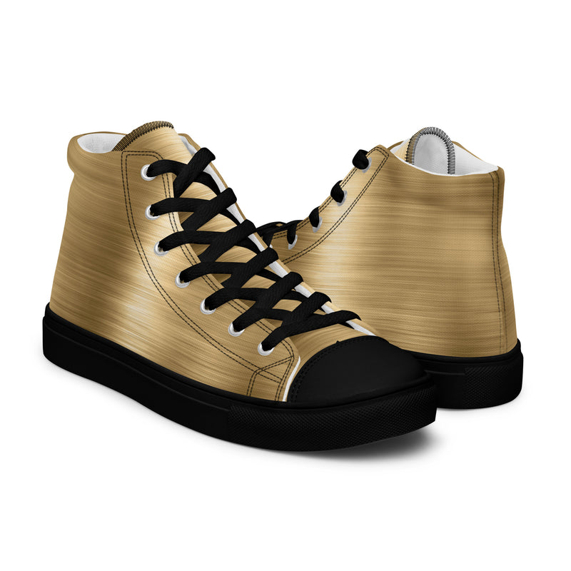 Gold Metallic Solid High Top #326 - Top Down View | HA!LO Canvas Sneakers