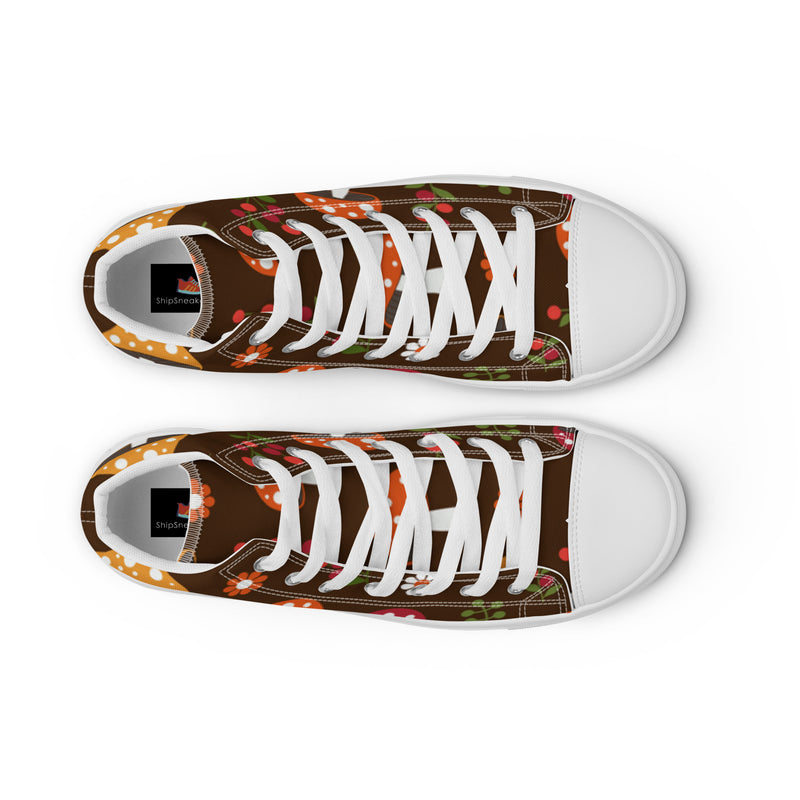 Brown Mushroom High Top #2 - Lifestyle Shot | HA!LO Canvas Sneakers