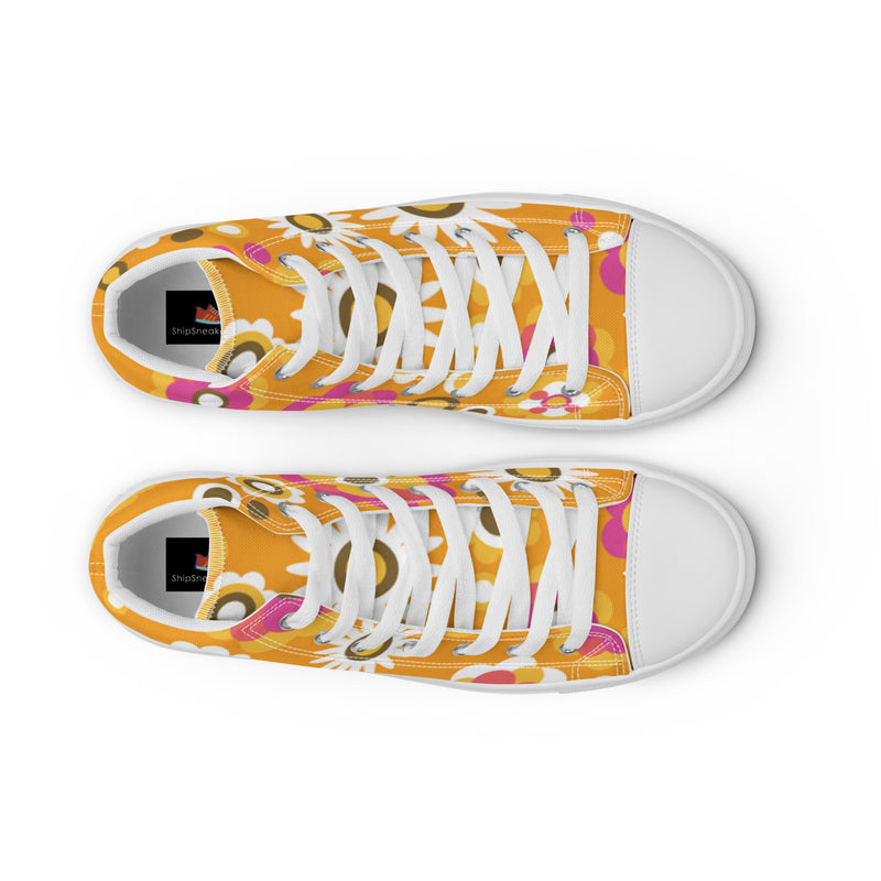 Sunflower Orange High Top #3 - Lifestyle Shot | HA!LO Canvas Sneakers