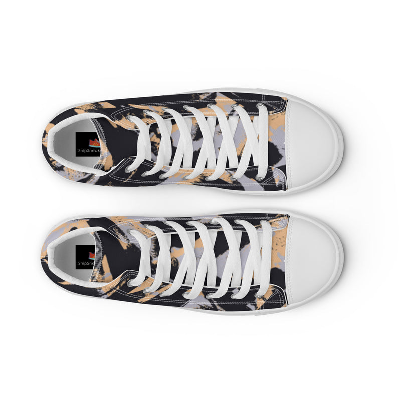 Dark Abstract High Top #8 - Lifestyle Shot | HA!LO Canvas Sneakers