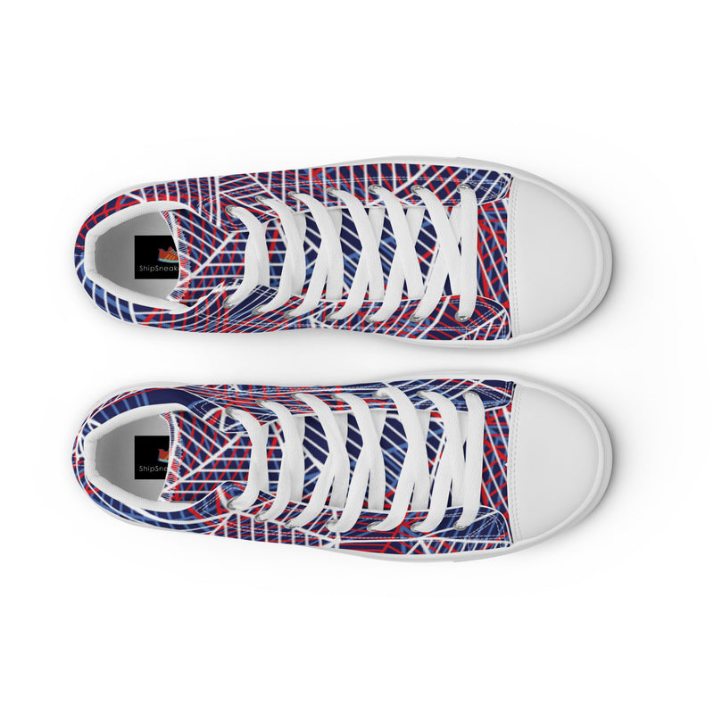 Pink Geometric High Top #15 - Lifestyle Shot | HA!LO Canvas Sneakers