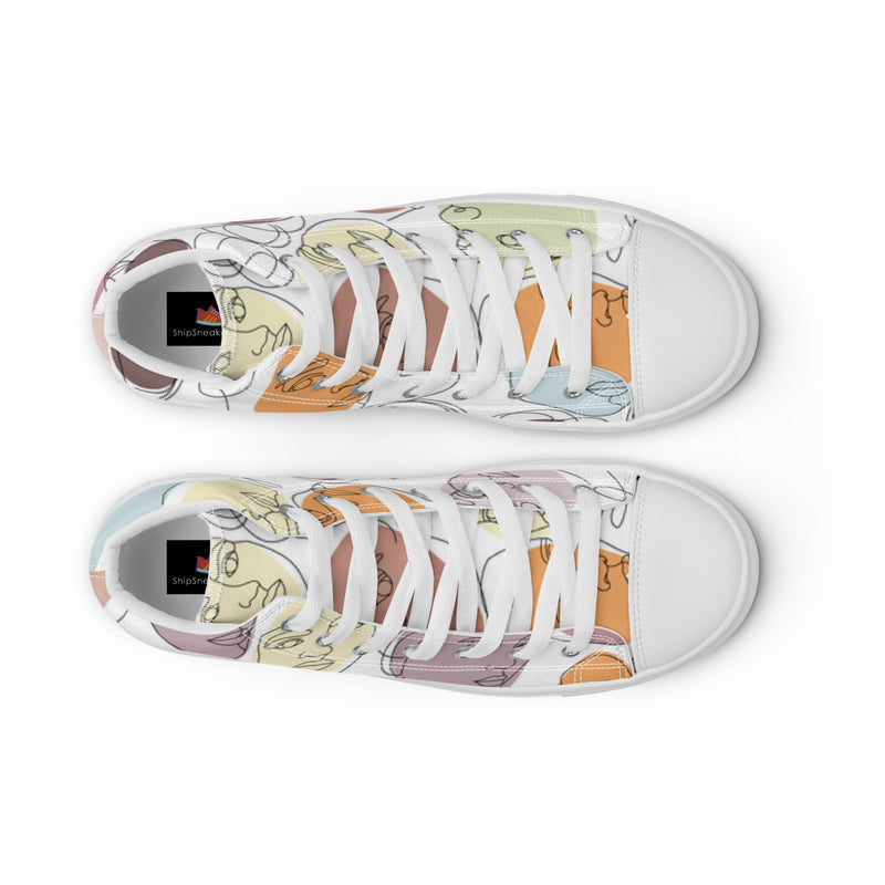 Abstract Face High Top #20 - Lifestyle Shot | HA!LO Canvas Sneakers