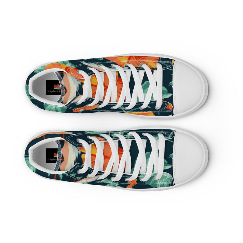 Tropical Orange High Top #23 - Lifestyle Shot | HA!LO Canvas Sneakers