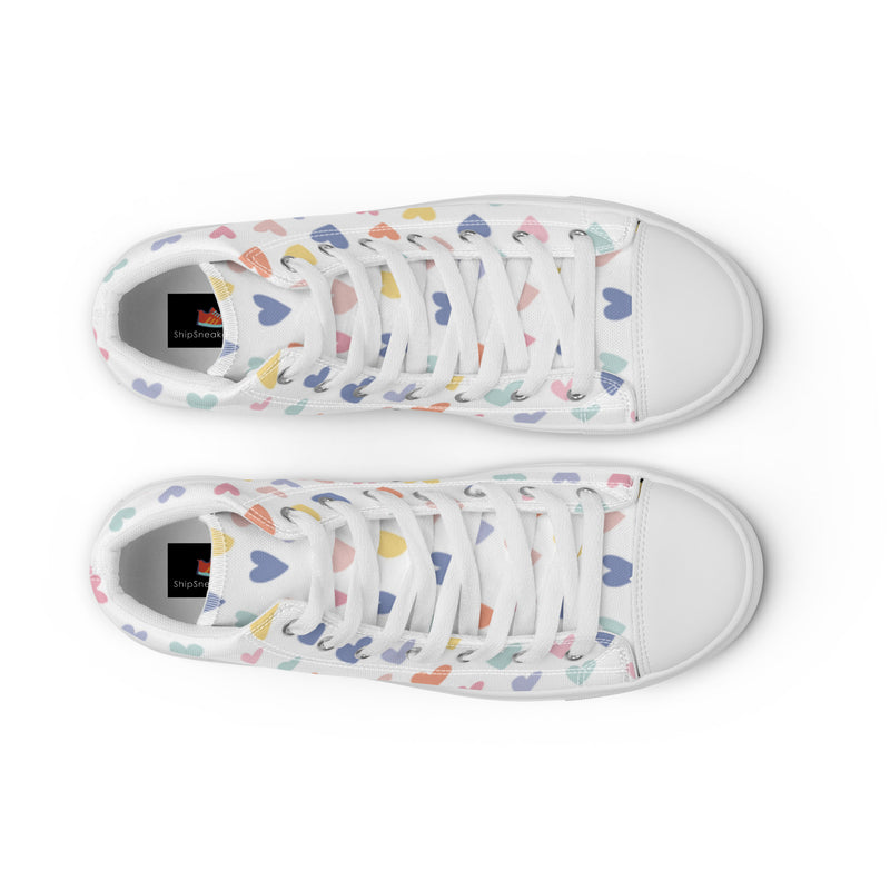 Colorful Heart High Top #27 - Lifestyle Shot | HA!LO Canvas Sneakers