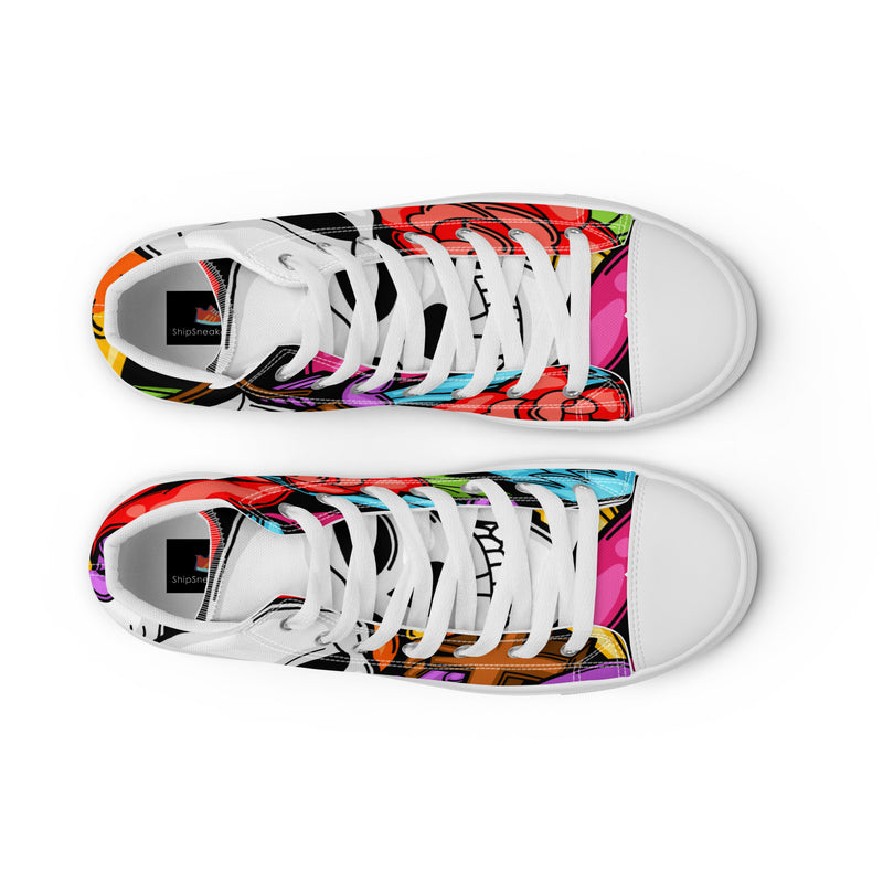 Skull Rose High Top #36 - Lifestyle Shot | HA!LO Canvas Sneakers