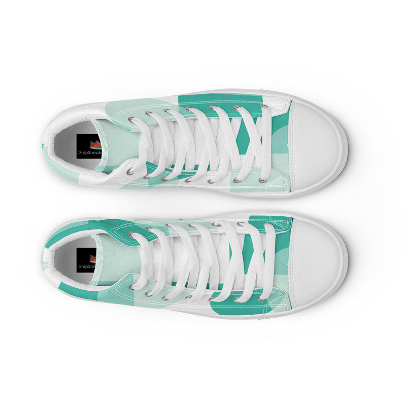 Mint Check High Top #37 - Lifestyle Shot | HA!LO Canvas Sneakers