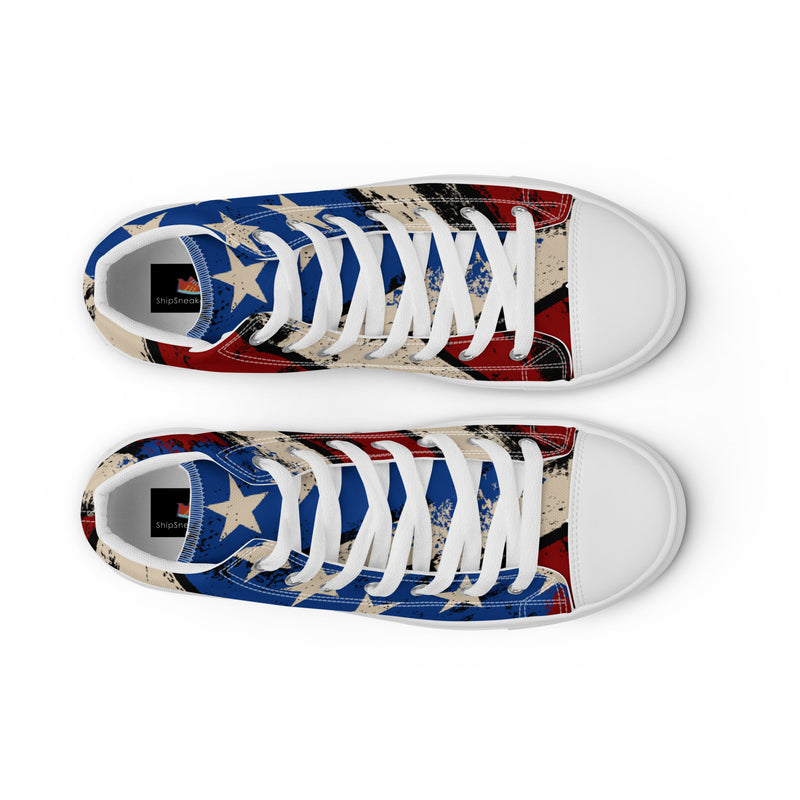 American Flag High Top #50 - Lifestyle Shot | HA!LO Canvas Sneakers