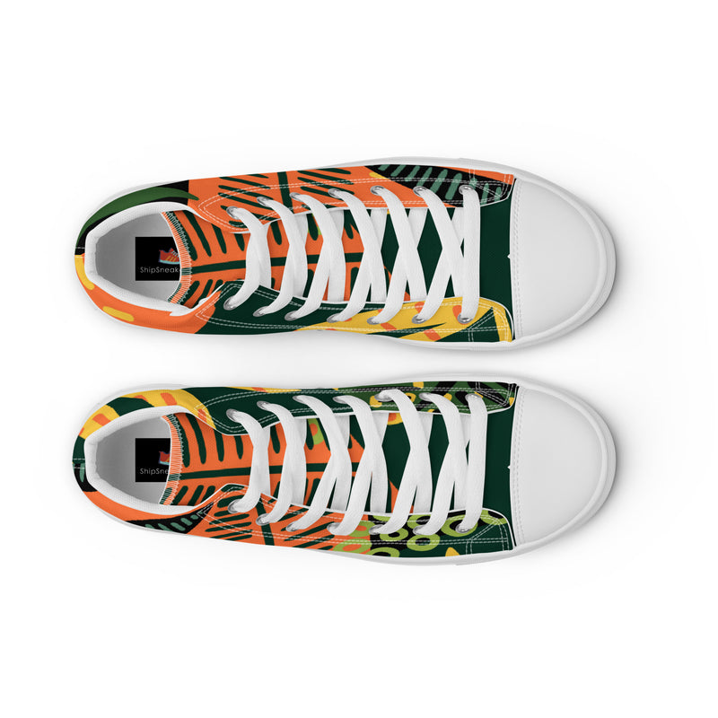 African Print High Top #55 - Lifestyle Shot | HA!LO Canvas Sneakers