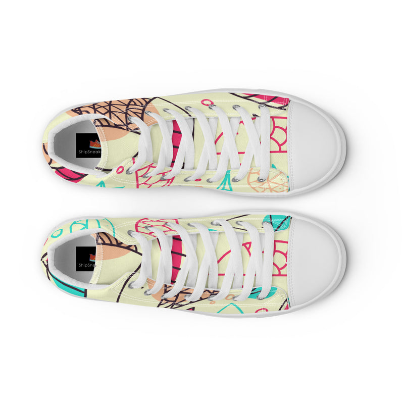 Retro Doodle High Top #66 - Lifestyle Shot | HA!LO Canvas Sneakers
