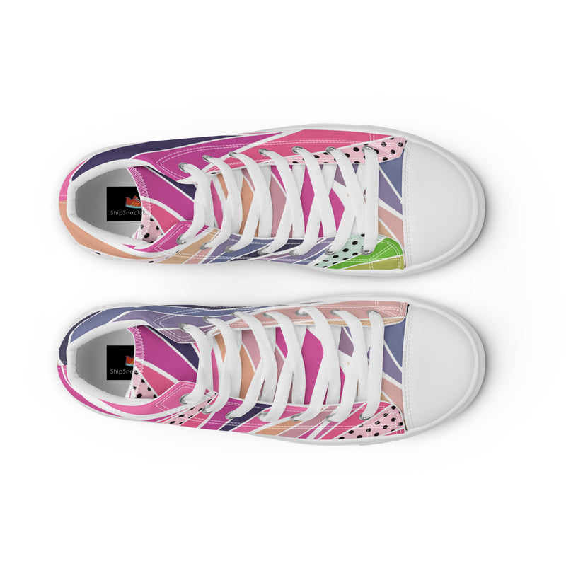 Pink Pop Art High Top #72 - Lifestyle Shot | HA!LO Canvas Sneakers