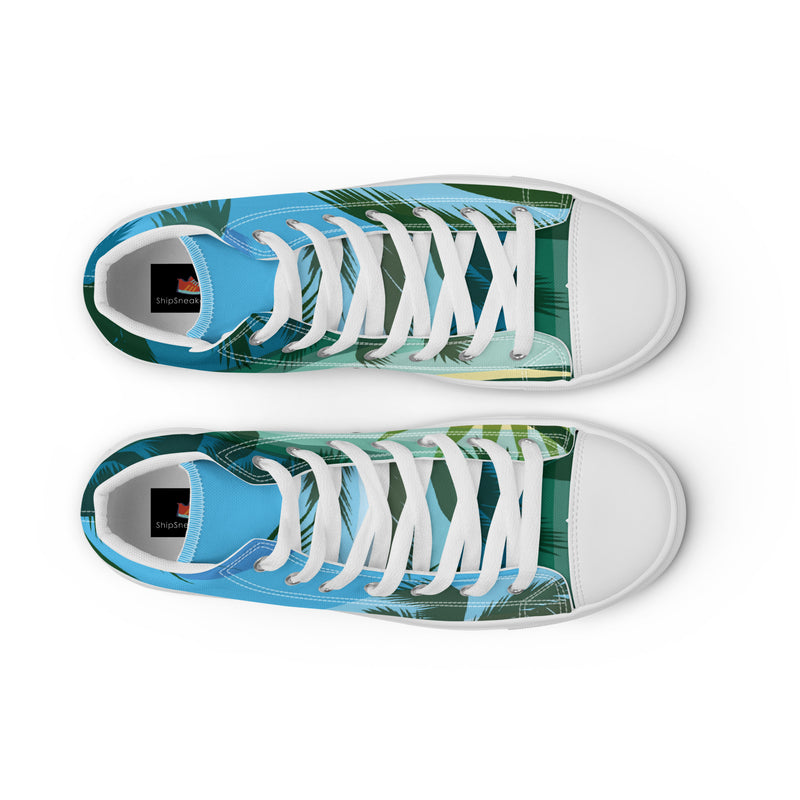 Palm Paradise High Top #73 - Lifestyle Shot | HA!LO Canvas Sneakers